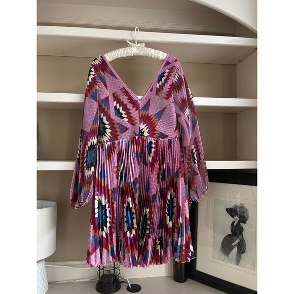 Vibrant Pink Patterned Mini Dress - Picture 10 of 11